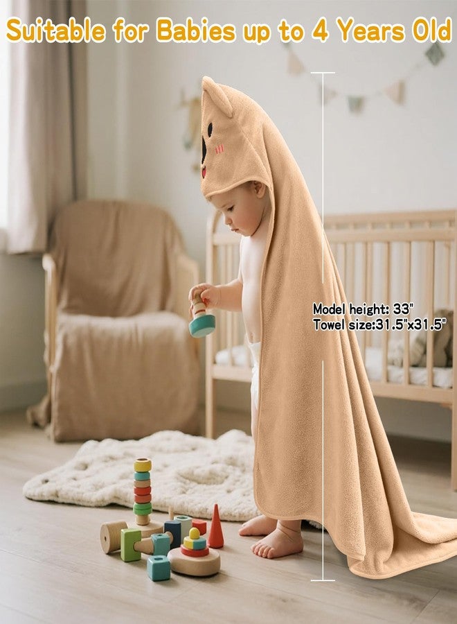 VZZNN 6 Pack Baby Hooded Bath Towels, Premium Ultra Soft Absorbent Coral Fleece Bath Towel Set for Newborns, Infants, Toddlers, and Kids, 31.5 X 31.5 Inch Hooded Towel for Boys and Girls - Image 3